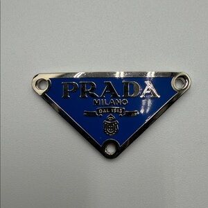 Prada Men's Blue and Silver Emblem